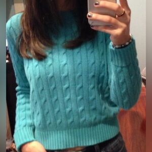 American Apparel teal / turquoise cable knit Sweater